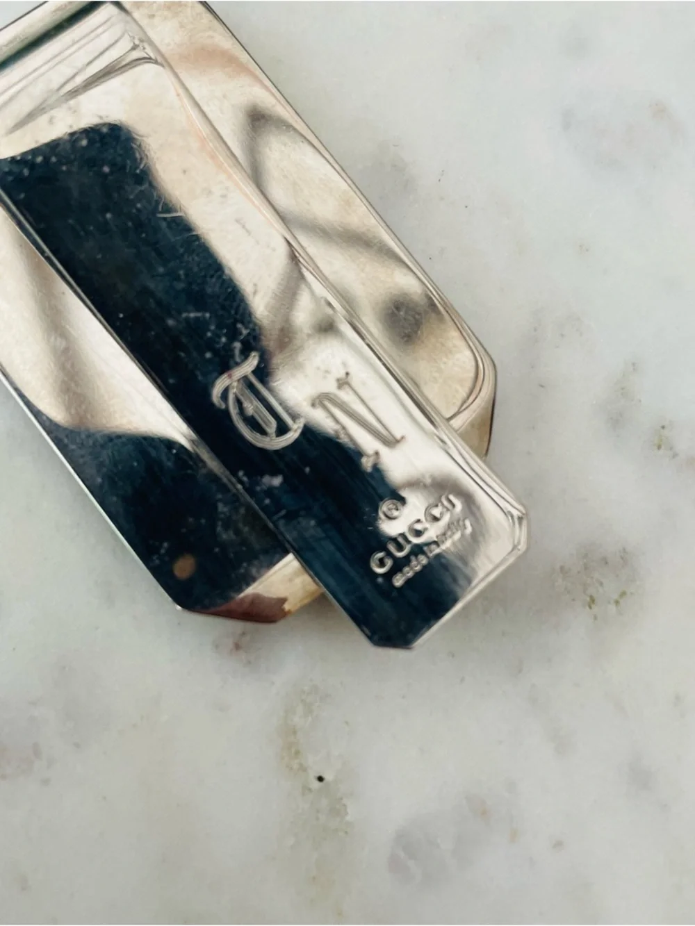 GUCCI Double G Leather Metal Money Clip